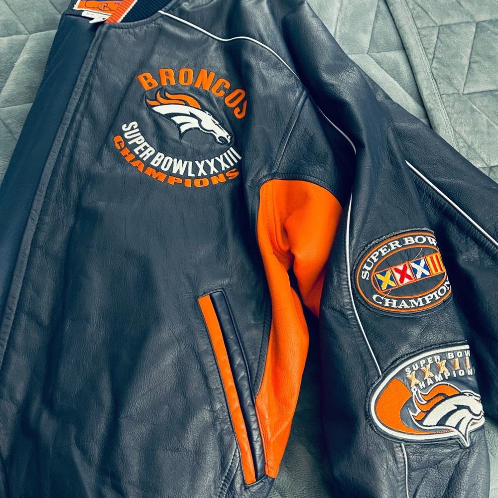 Men’s Denver Broncos leather jacket